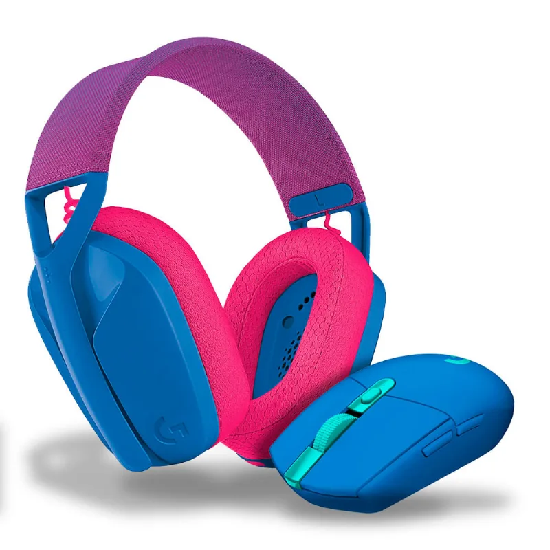 Headset Gamer G435 e Mouse Gamer G305 Logitech G Sem fio - Azul 800000168