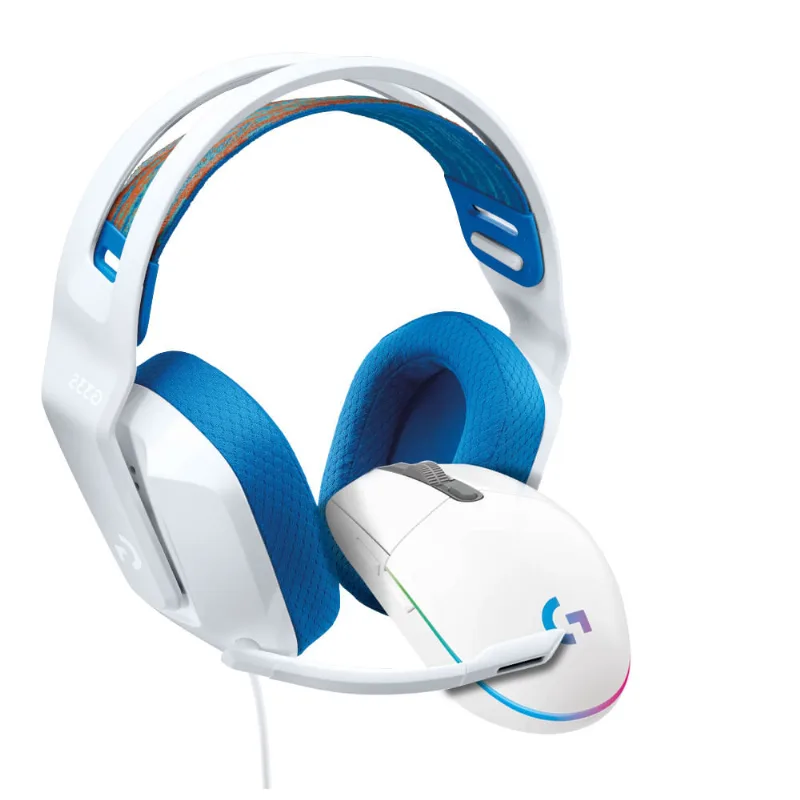 Headset Gamer G335 e Mouse Gamer G203 Logitech - Branco 800000170
