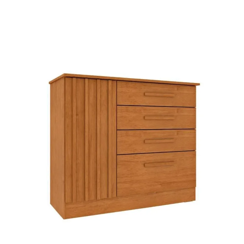 Cômoda Guarani Ripada 4 Gavetas MDF Puxador MDF Cinamomo Tcil Móveis - Tcil Móveis