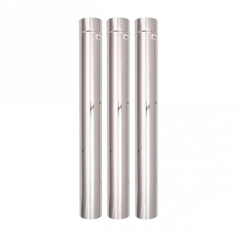 Kit 3 Cano Chaminé Inox 150mm + 1 Chapéu Fixo Inox 150mmm