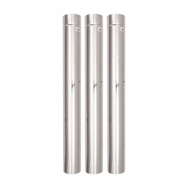 Kit Cano Chaminé Inox 115mm X 1m X 3un + Chapéu Sputinik