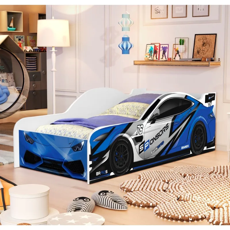 Cama Carro Infantil Azul Full