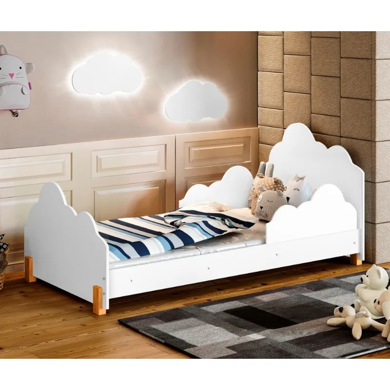 Cama Infantil Lola Branco e Mel com 2 Luminárias Sonhos de Luz