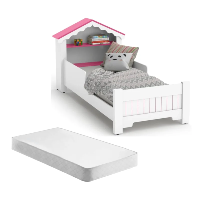 Mini Cama Infantil Princesa Branco com Colchão