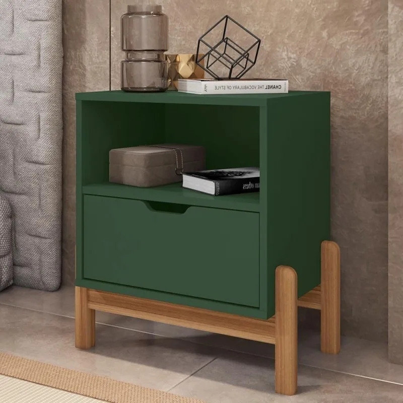 Mesa De Cabeceira Nice Verde Oliva - Casa D Móveis