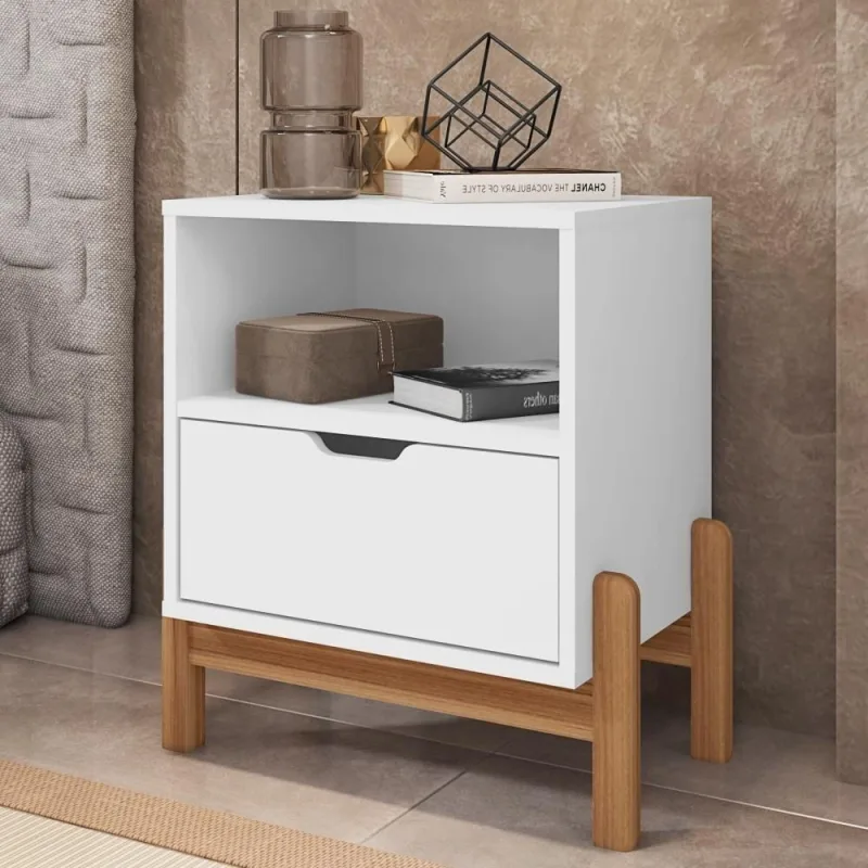 Mesa De Cabeceira Nice Branco - OUTRAS