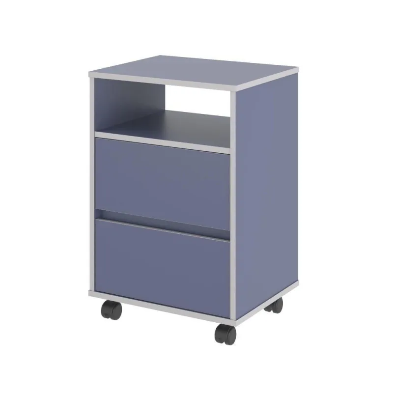 Mesa De Cabeceira Com Rodízios Nadi Azul - OUTRAS