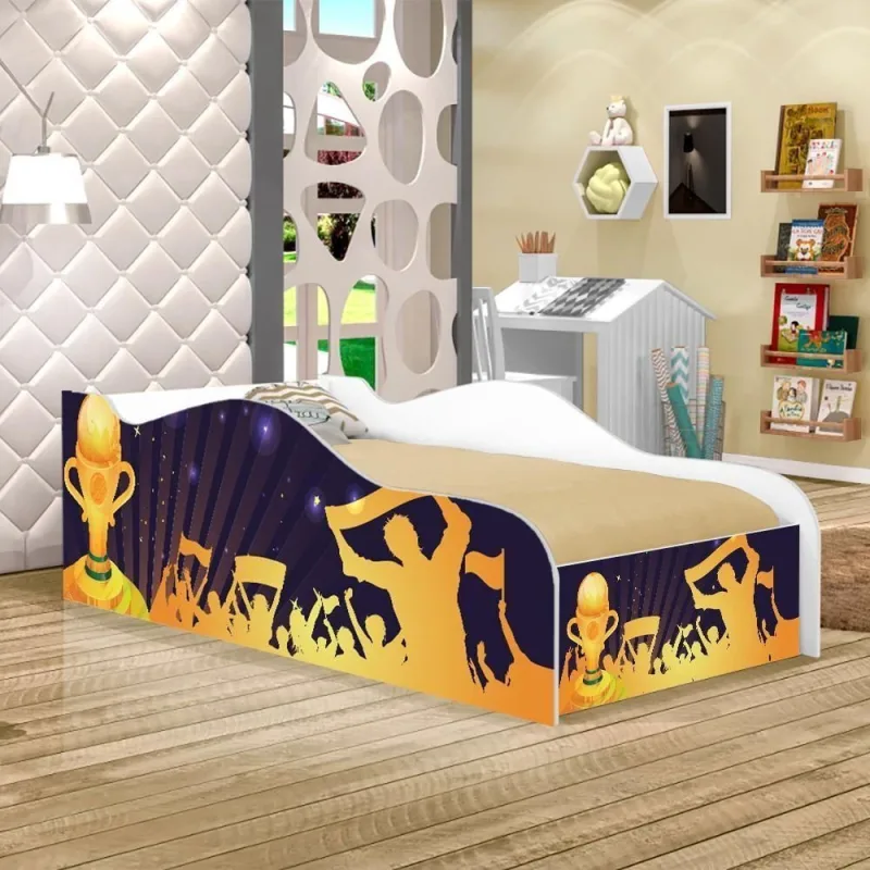 Cama Carro Fun Adesivada Campeonato De Futebol Solteiro - OUTRAS