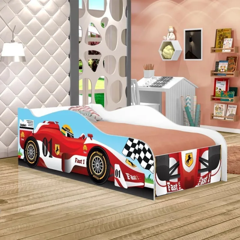Cama Carro Corrida 1 Kids Solteiro - OUTRAS - Móveis