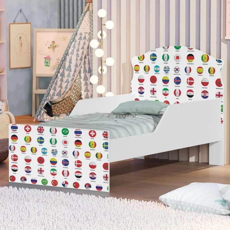 Mini Cama Futebol Seleção Com Colchão - Cambel Moveis