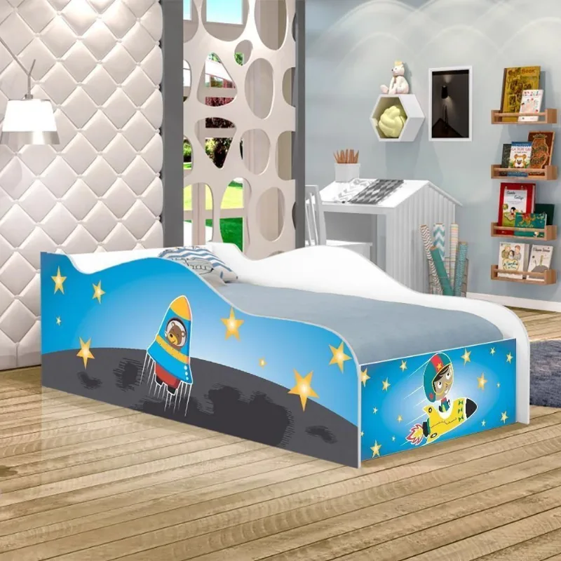 Cama Fun Astronauta E Foguete Solteiro Com Colchão