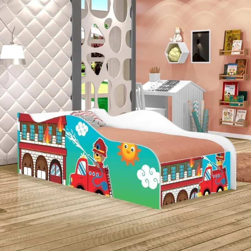 Cama Fun Usinho Bombeiro Solteiro Com Colchão