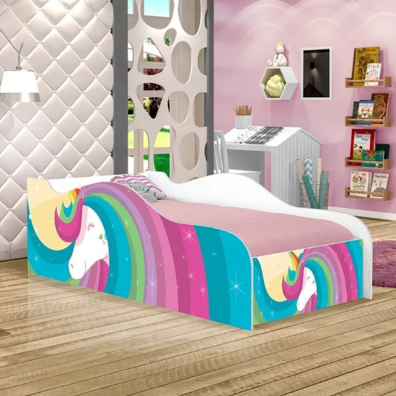 Cama Fun Unicórnio Arco Solteiro Com Colchão