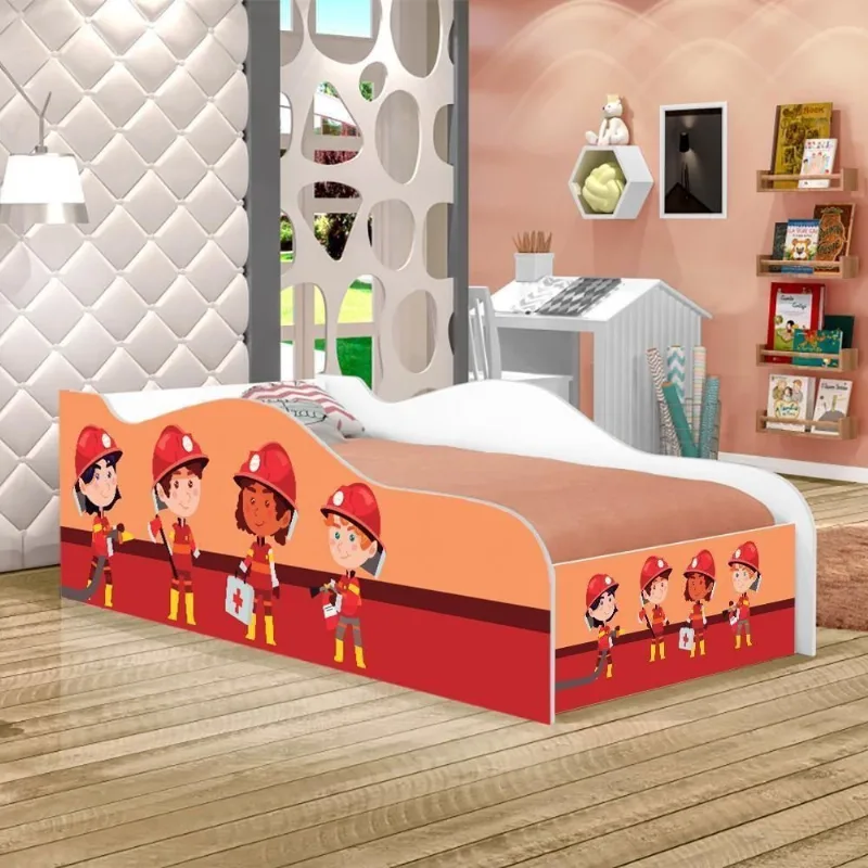 Cama Fun Tropa Bombeiros Solteiro Com Colchão
