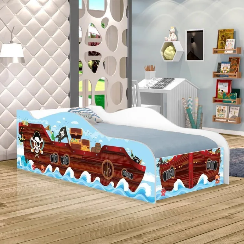 Cama Barco Kids Solteiro Com Colchão