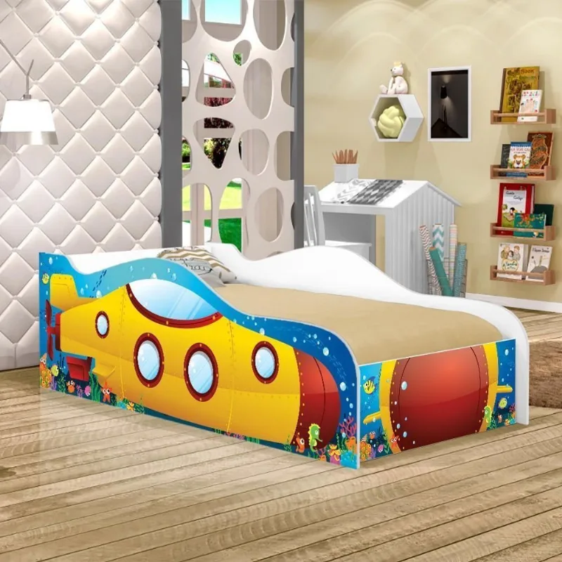 Cama Amarelo Kids Solteiro Com Colchão