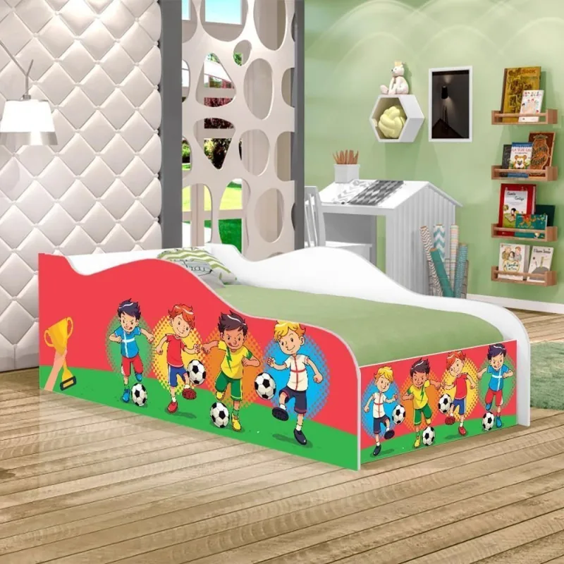 Mini Cama Fun Futebol Meninos Infantil Com Colchão - Cambel Moveis