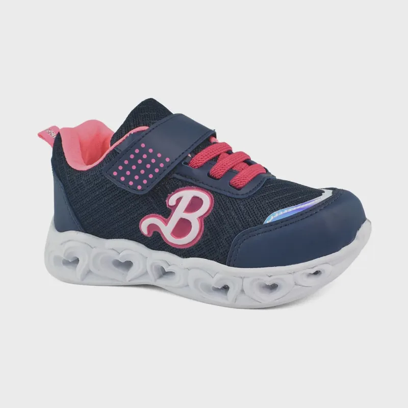 Tênis Botinho Casual Led Coração Infantil Feminino Marinho