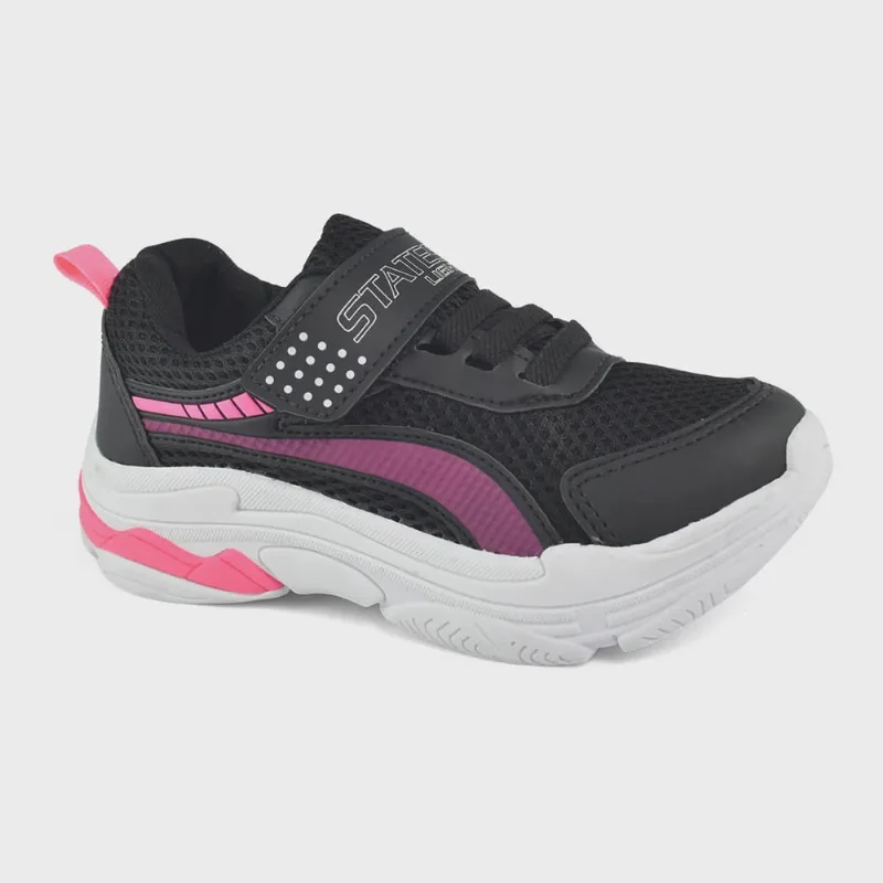 Tênis Botinho St110 Casual Conforto Infantil Feminino Preto Pink