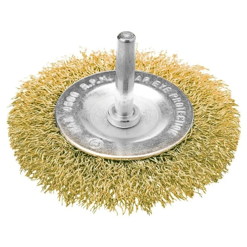 Escova Circular 50 X 8 Mm Aço Latonado Com Haste Tradestar