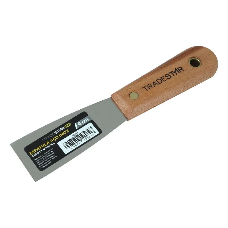 Espátula 4 Cm Aço Inox Multiuso P- Chapa Pintor Gesso Drywal