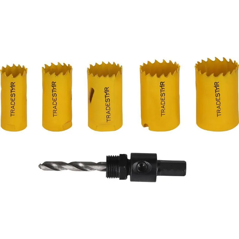 Jogo Serra Copo Bimetal 7 Pç C- Adaptador Suporte Tradestar