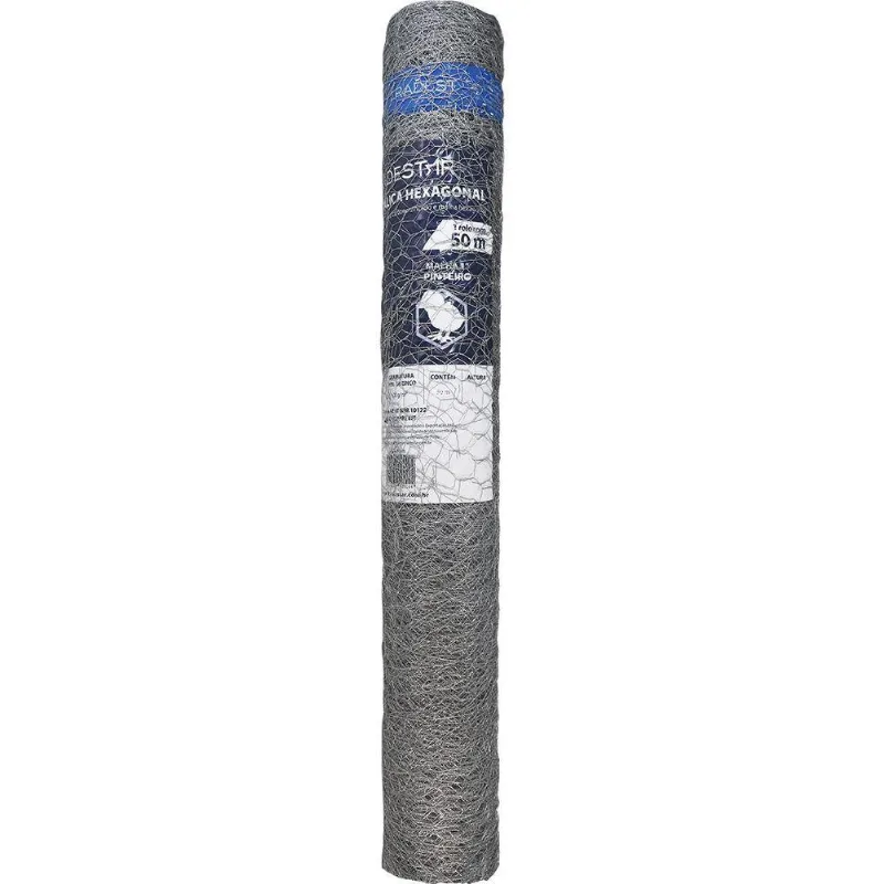 Tela Metálica Hexagonal P- Pinteiro Bwg-24 1mx50m Tradestar