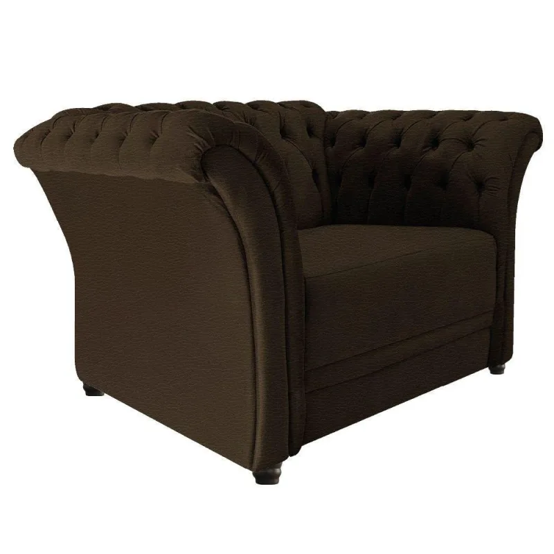 Poltrona Decorativa Chesterfield Sofia Corano Marrom - OUTRAS - Móveis