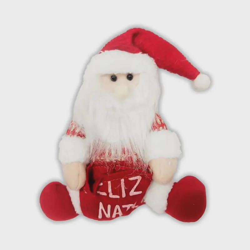 Papai Noel Sentado com Saco de Presentes Feliz Natal 22cm XTS0789 - Rio Master