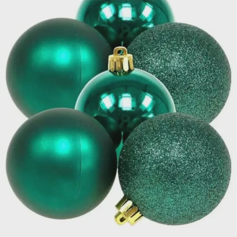 Kit 35 Bolas de Natal Fosca Lisa Glitter Verde 6cm KX2369 - Rio Master