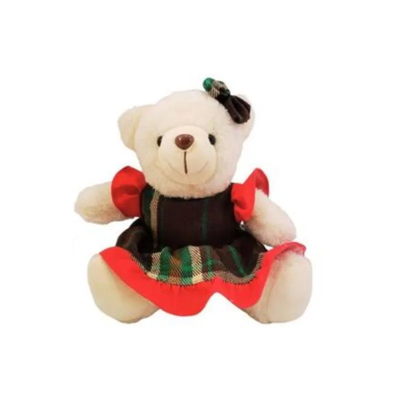 Boneco Urso Xadrez Rio Master Verde Com Laço 20cm (MP)