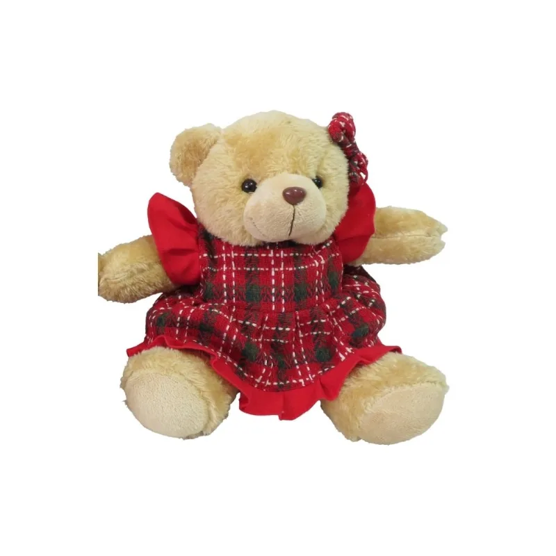 Pelúcia Natalina Rio Master Urso Xadrez 25cm SY5119 (MP)