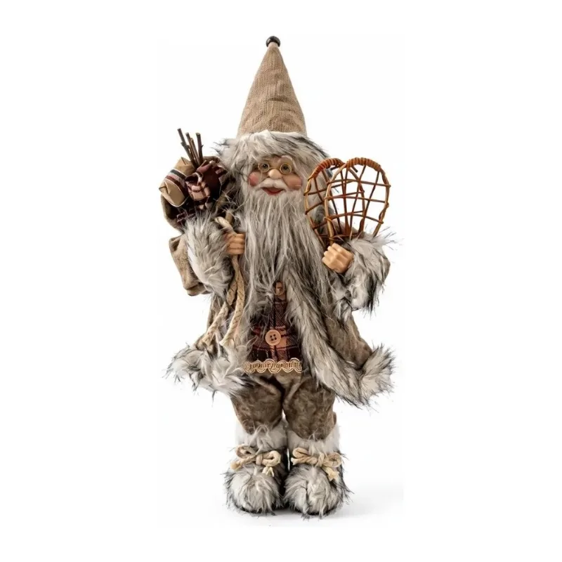 Papai Noel Em Pé Rio Master Xadrez Bege 16x30cm XK5801 (MP)