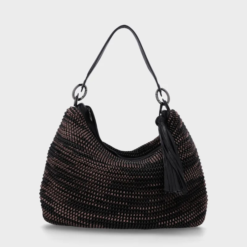 Bolsa Hobo Grande Madras Grafite - 10004098 UN