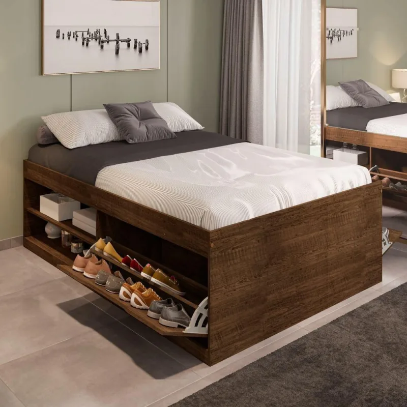 Cama De Casal Box Sapateira Moal Malbec - Framar