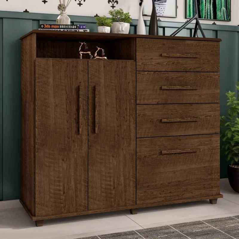 Cômoda Com 2 Portas Kaybe Malbec - Framar
