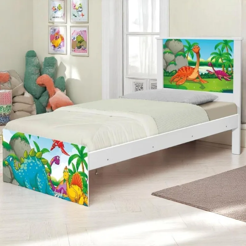 Cama Solteiro Hop Terra Dos Dinossauros Com Colchão