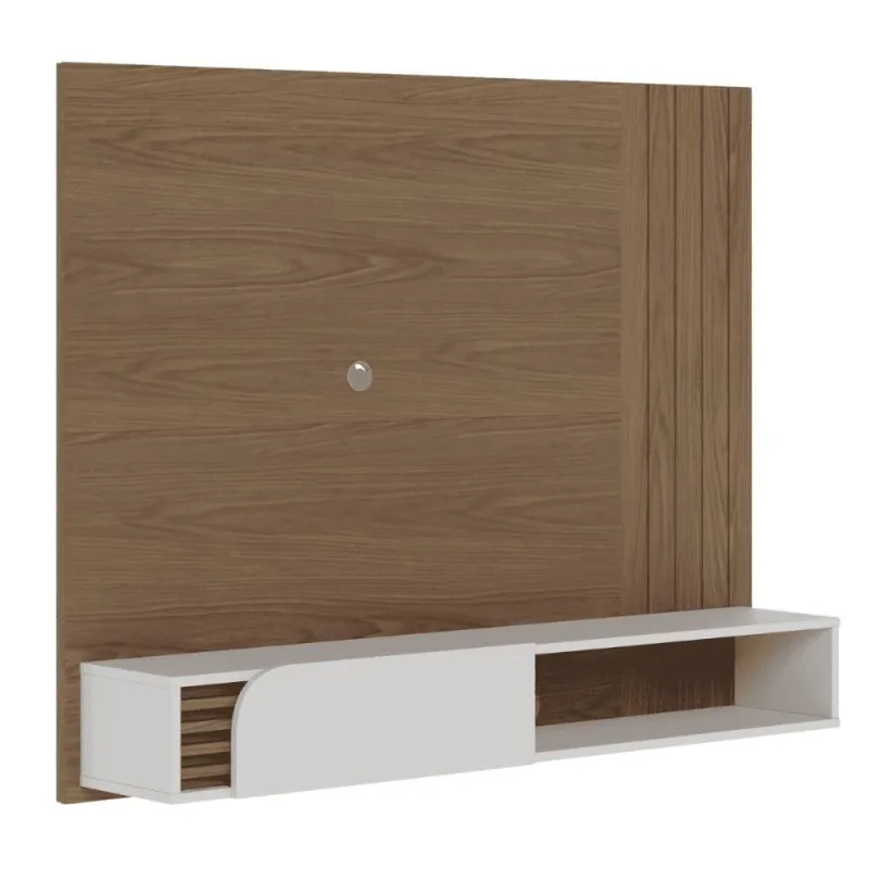 Home Suspenso Jurerê para Tv Até 60 Polegadas 136cm MDF MDP Ripado Amêndoa Off White Colibri Móveis - colibri móveis