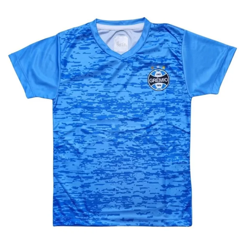Camiseta Infantil Grêmio Rajada Azul Oficial - Revedor - Moda