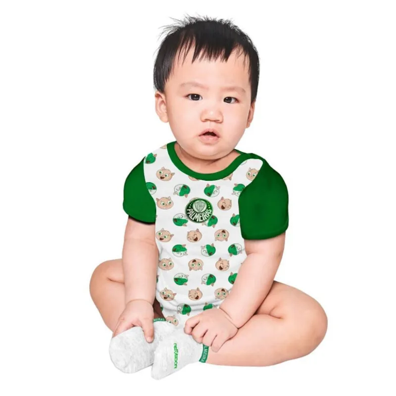 Body Bebê Palmeiras Porquinhos Mascote Oficial G