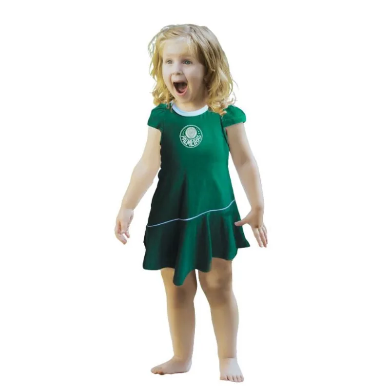 Vestido Bebê ao Infantil Palmeiras Verde Onda Oficial P