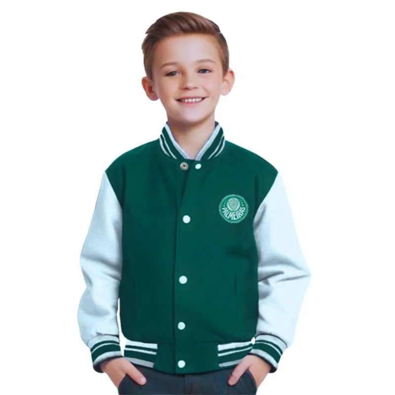 Jaqueta Palmeiras Moletom Varsity Infantil Juvenil Oficial - CIA