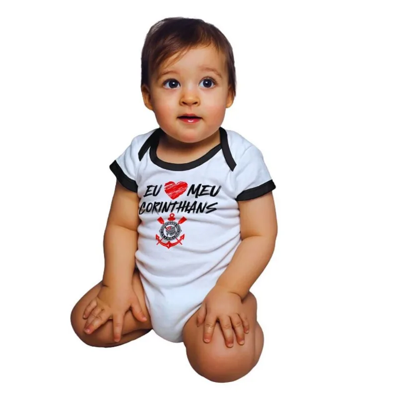 Body Bebê Corinthians Frase Eu Amo Meu Corinthians Oficial G