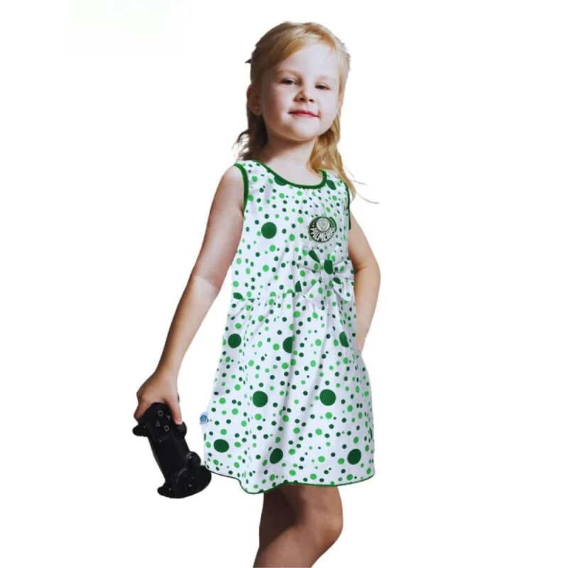 Vestido Infantil Palmeiras Bolinhas Oficial - Revedor