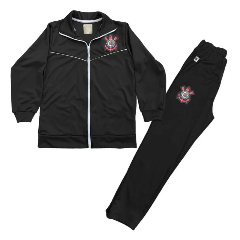 Conjunto Agasalho Corinthians Infantil Jaqueta e Calça - Revedor - Moda