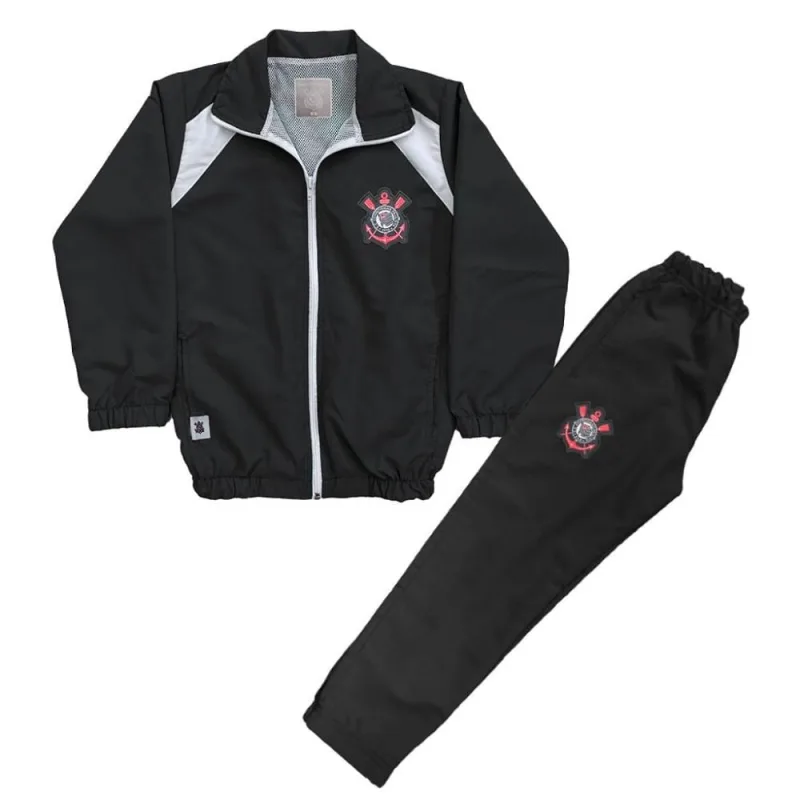 Conjunto Agasalho Corinthians Infantil Juvenil Microfibra - Revedor - Moda
