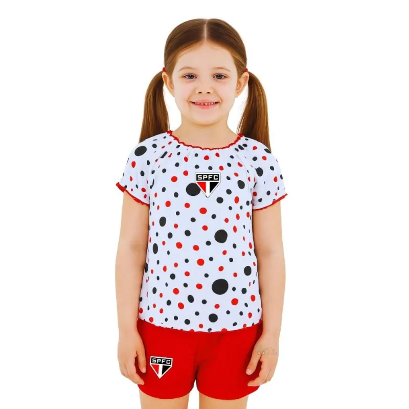 Conjunto São Paulo Infantil Com Bata e Shorts Oficial - Revedor
