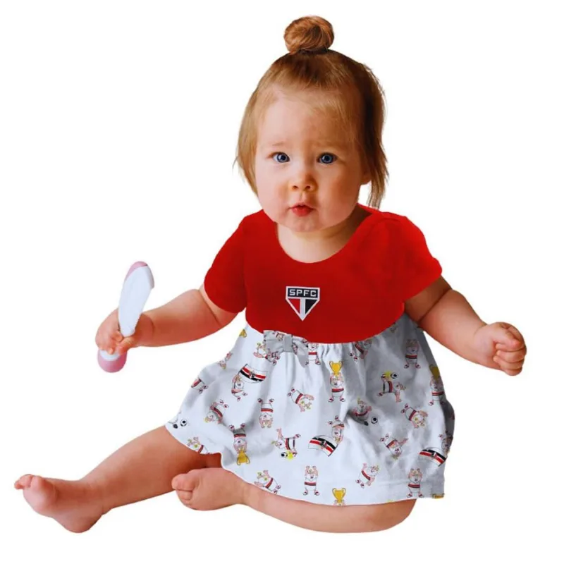 Body Vestido Bebê São Paulo Mascote Oficial G