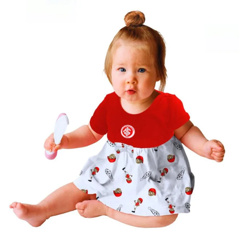 Body Vestido Bebê Internacional Estampa Mascote Oficial G