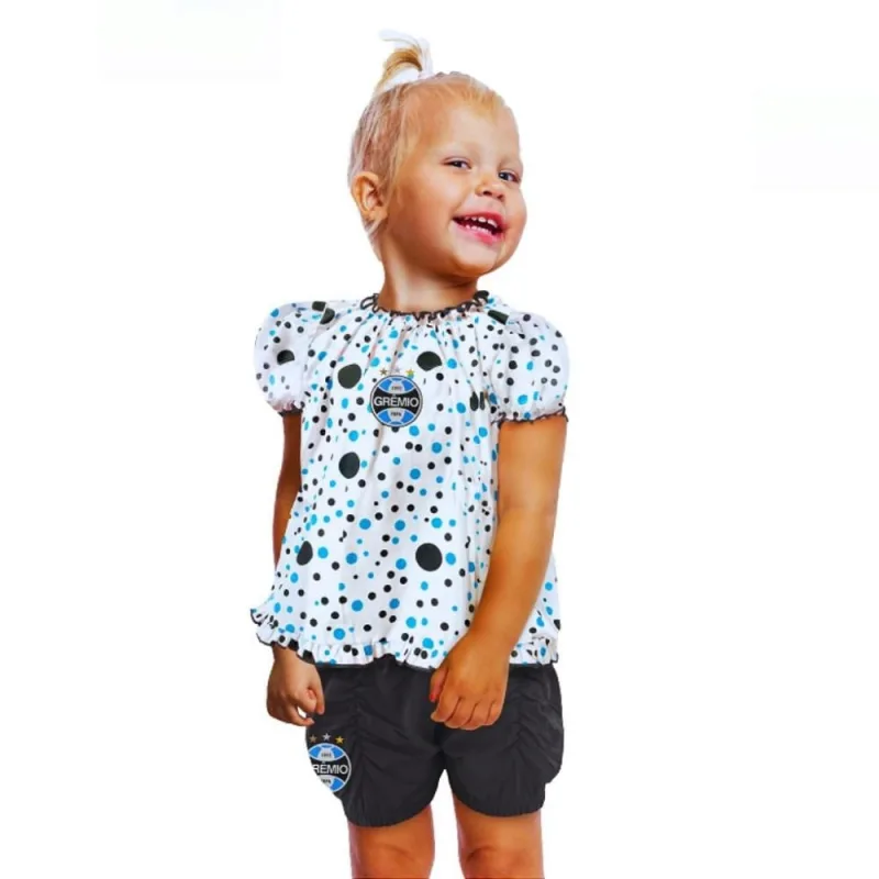 Conjunto Grêmio Infantil Com Bata e Shorts Oficial - Revedor